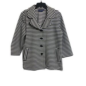 Pendleton Blue & White Striped Nautical Swing Jacket L